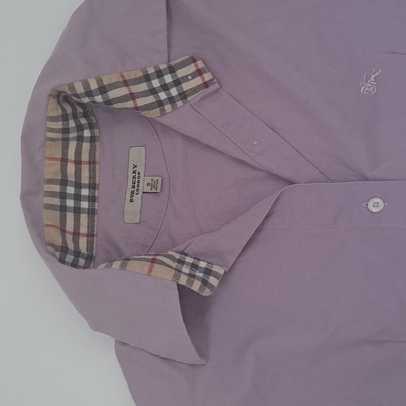 Burberry London Size S Purple Women's Shirt with Plaid Accents - Picture 4 of 14